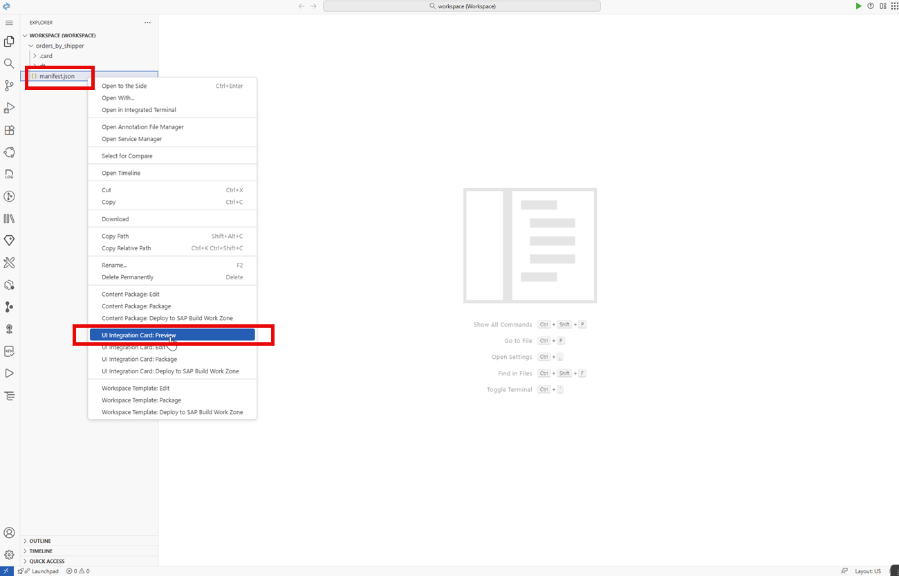 Image depicting UI Integration Card: Preview option